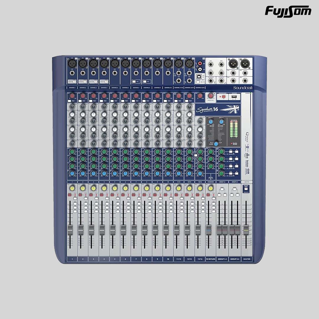 MESA SOUNDCRAFT SIGNATURE 16 CANAIS COM EFEITO USB