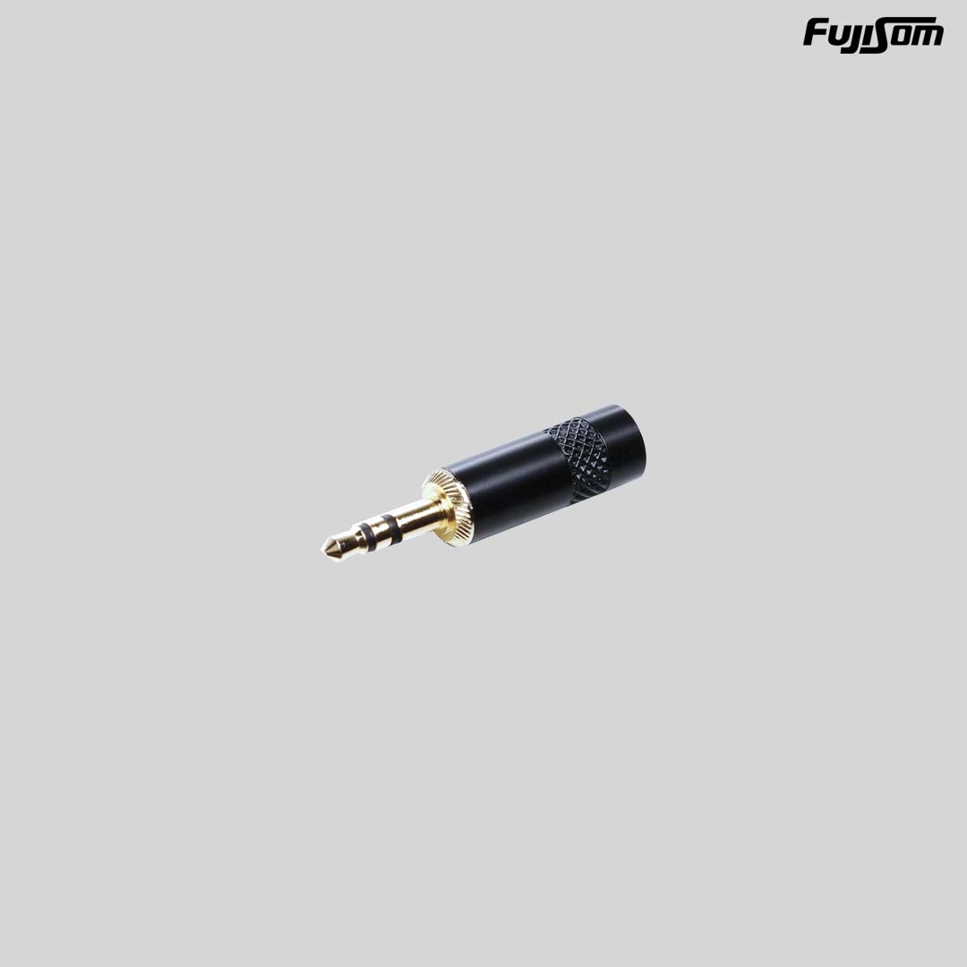 PLUG P2 SANTO ANGELO STEREO PRETO BANHADO A OURO