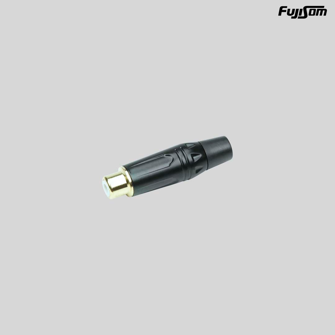 PLUG RCA STAR CABLE FEMEA METAL PRETO