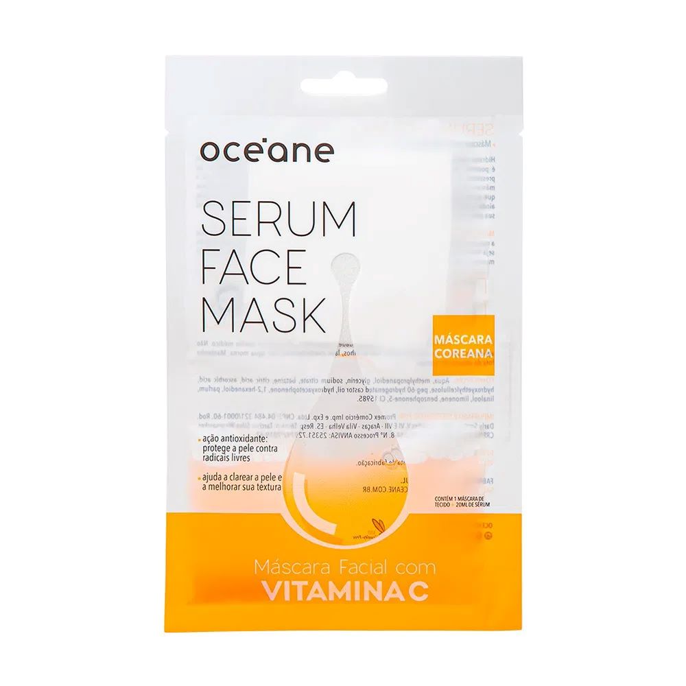 Máscara Facial com Vitamina C Serum Face Mask 20ml - Océane
