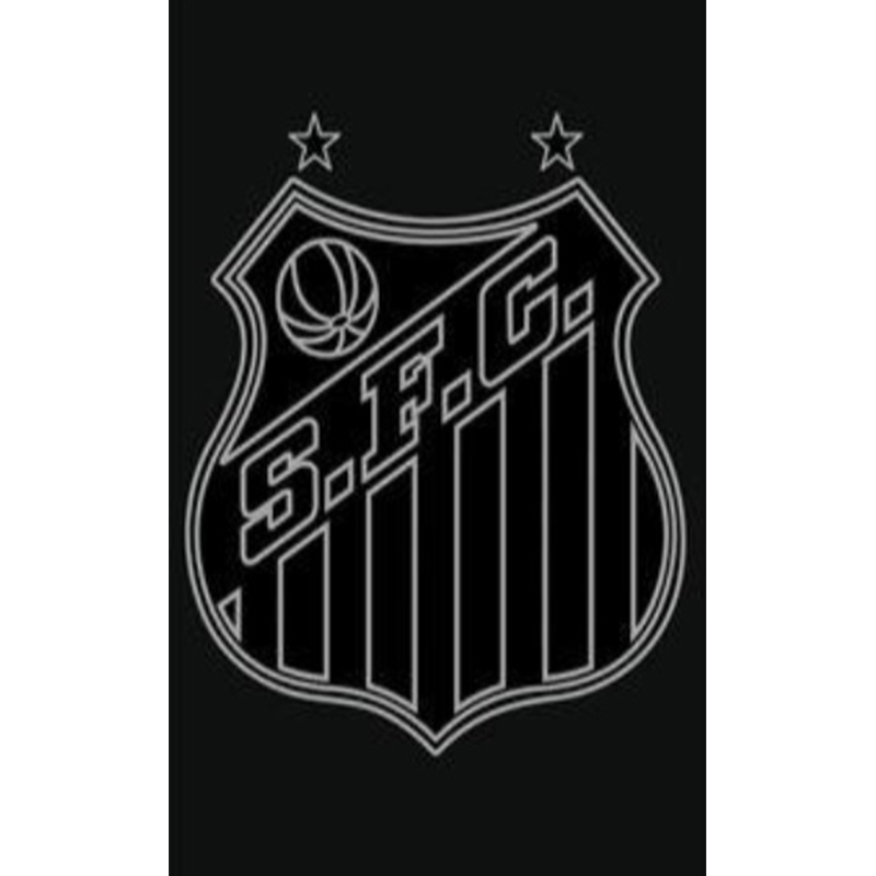 Toalha Social Academia e Mão Buettner Jacquard Veludo Futebol Santos 33cmx50cm Preto