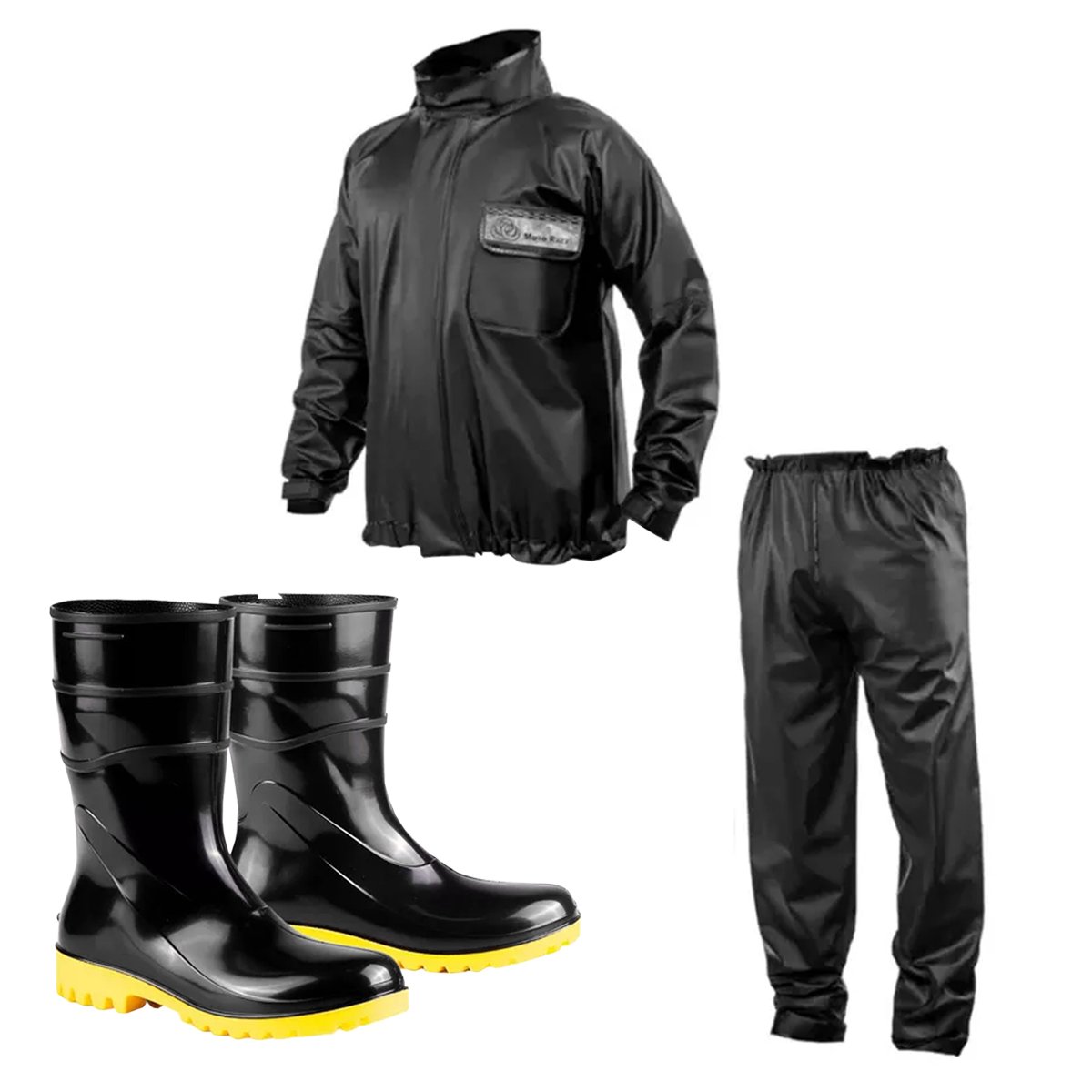 Bota Galocha de Borracha Bracol Com Capa de Chuva Para Motoqueiro Brascamp