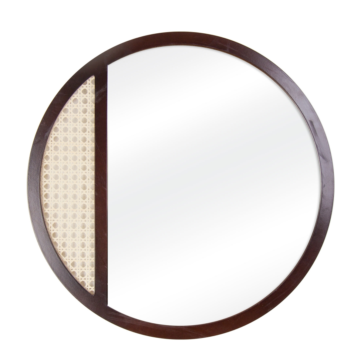 Espelho Decorativo Palha Tabaco 53cm Redondo