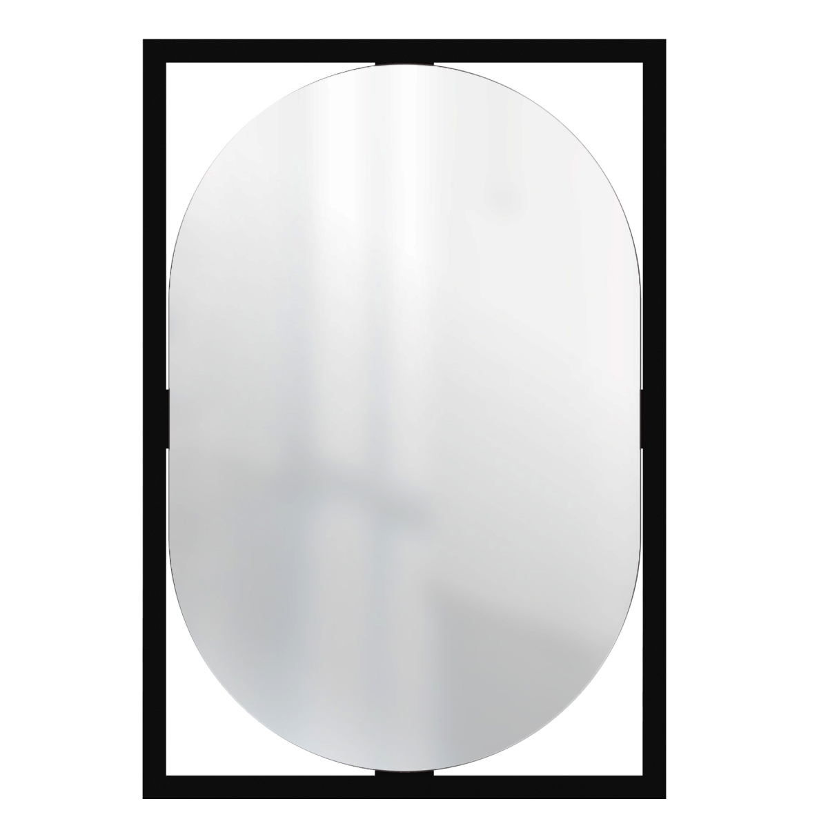 Espelho Decorativo Industrial Fit Preto 63x43cm Oblongo