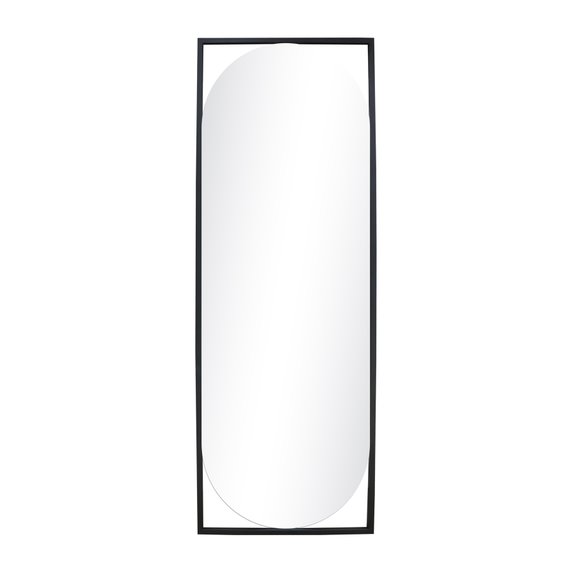 Espelho de Corpo Industrial Fit Preto 123x43cm Oblongo