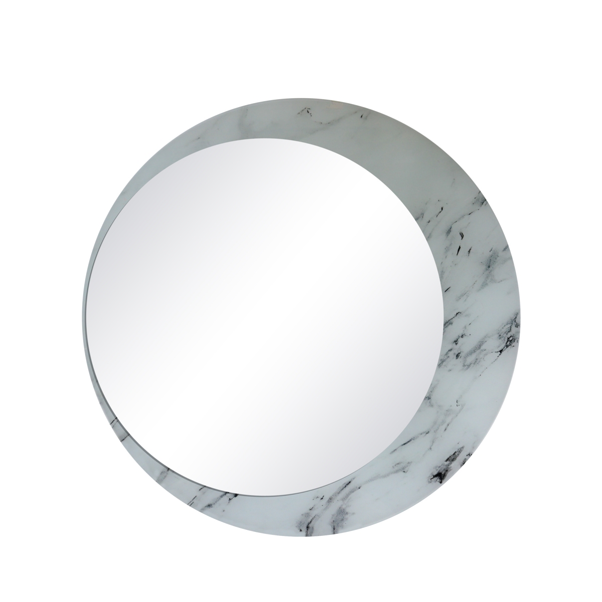 Espelho Decorativo Luna Mármore 60cm Redondo Lateral