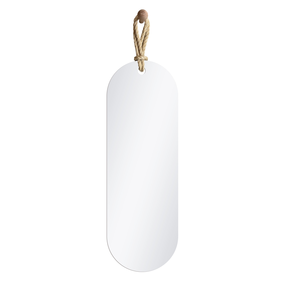 Espelho de Corpo Hole Alça Sisal Natural 120x40cm Oblongo