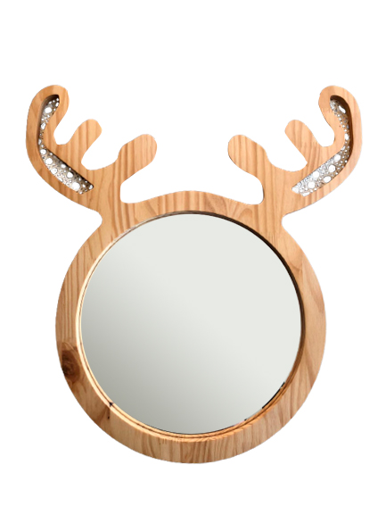 Espelho Decorativo Infantil 43x44cm Pinus Alce