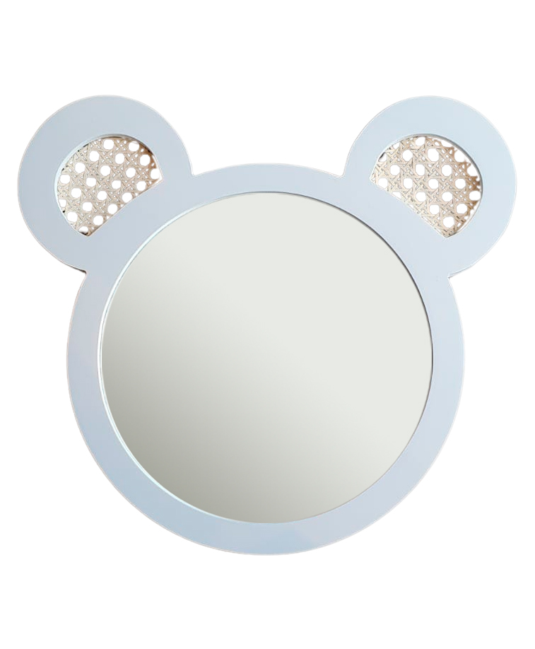 Espelho Decorativo Infantil 43x44cm Branco Urso