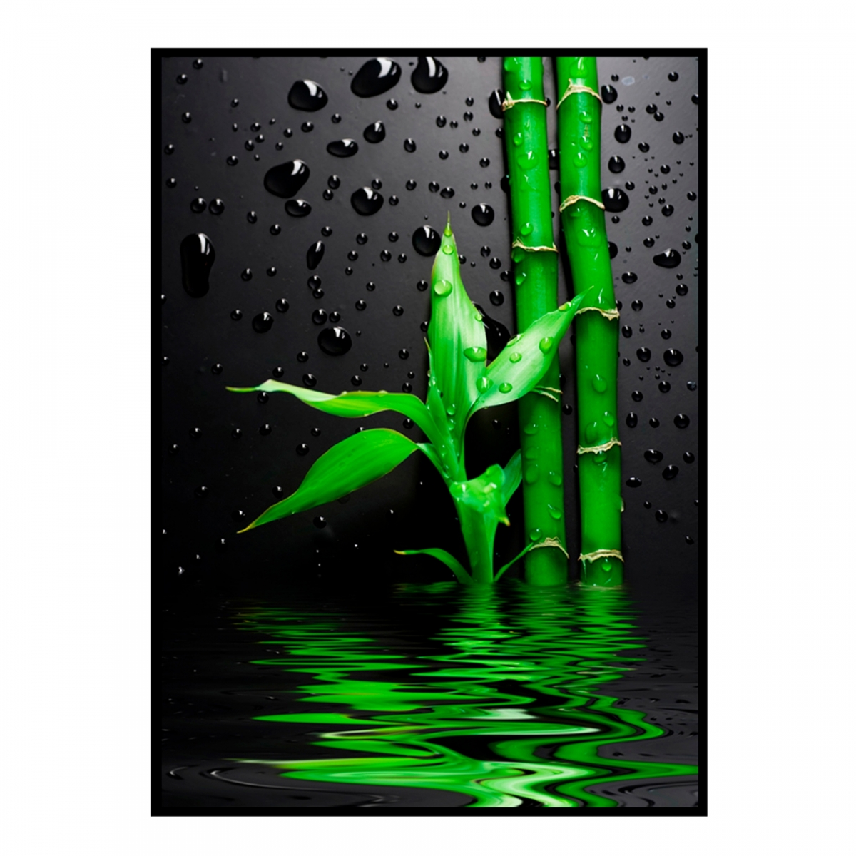 Quadro Decorativo Barcelona Verde & Gotas Vd 50x70 cm