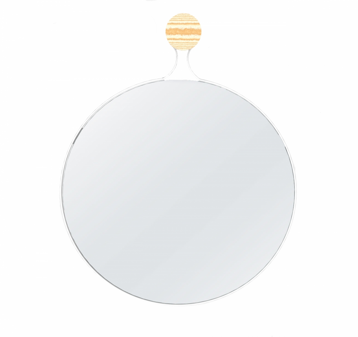 Espelho Decorativo Aramado Twiza Branco 60cm Redondo