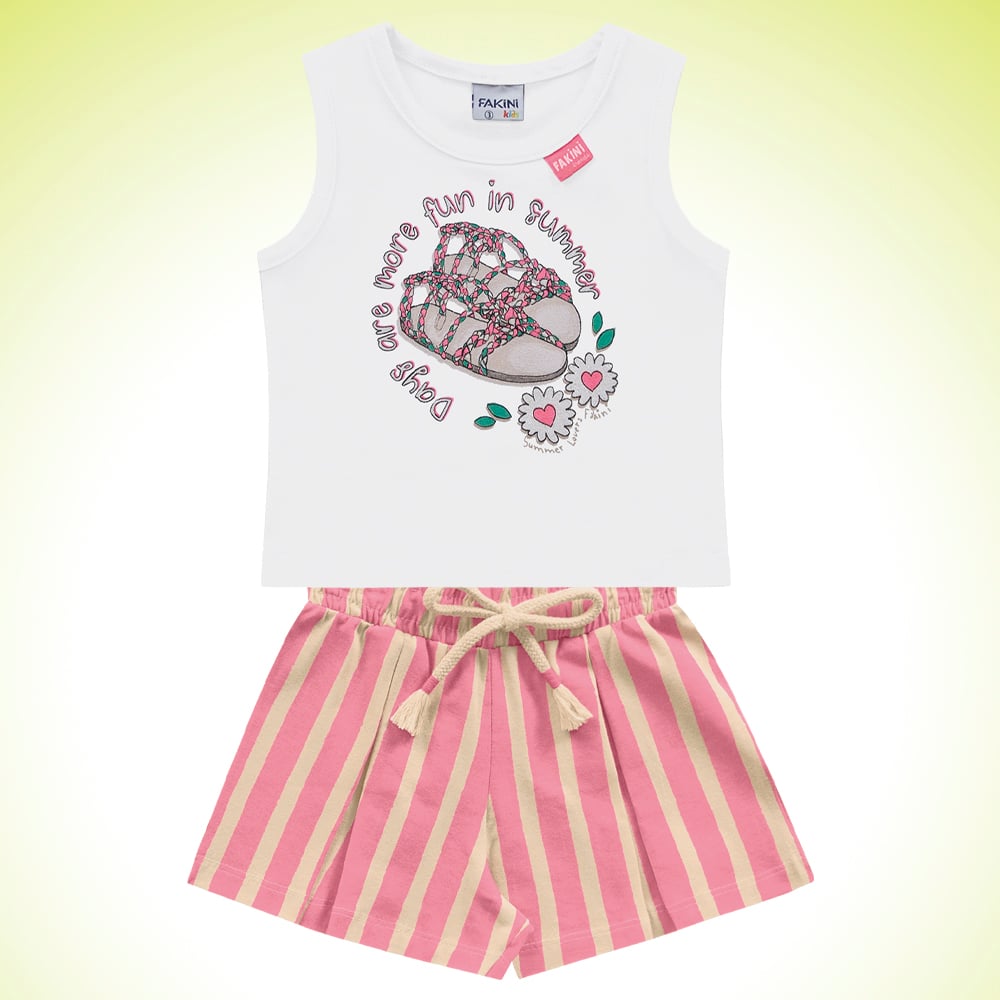 CONJUNTO REGATA EM COTTON E SHORTS