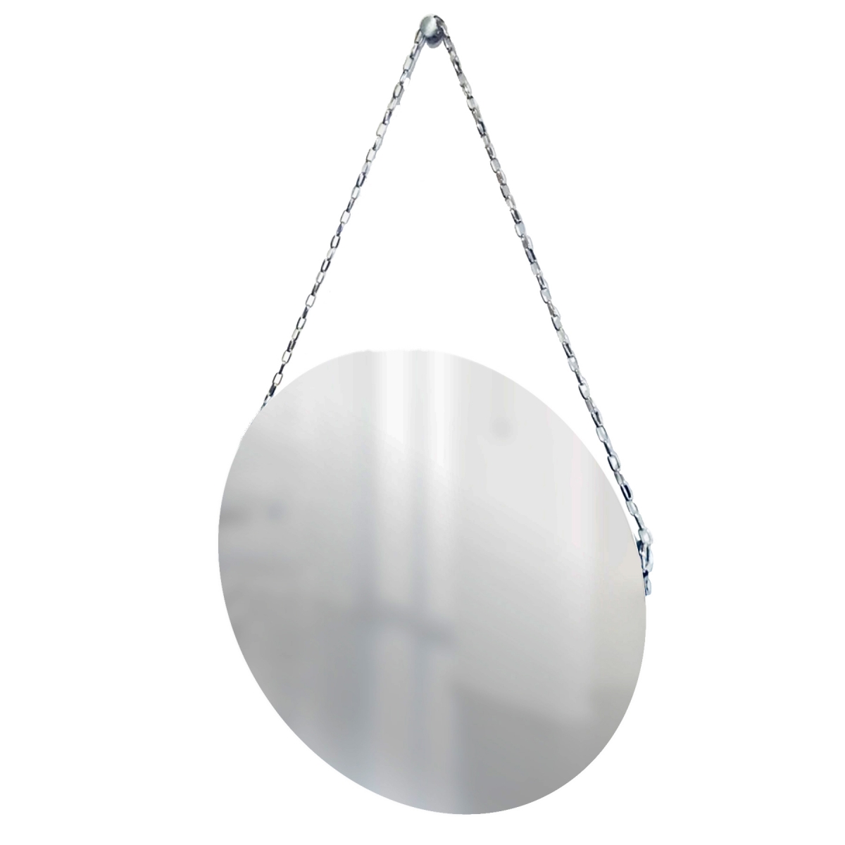 Espelho Decorativo Vintage Alça Corrente Cromada 40cm Redondo