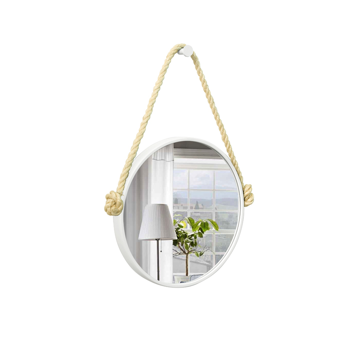 Espelho Decorativo Adnet Alça Sisal 50cm Redondo