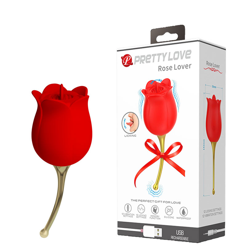 VIBRADOR RECARREGÁVEL FLOR COM LINGUA ESTIMULADORA 12 MODOS