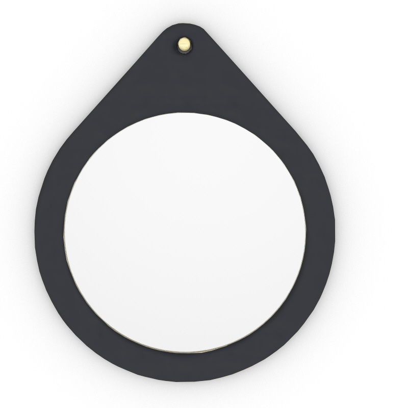 Espelho Decorativo Flat Wood Preto 60x47cm
