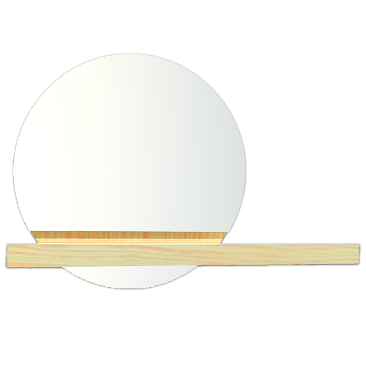 Espelho Funcional Shelf Prateleira Pinus 40cm Redondo