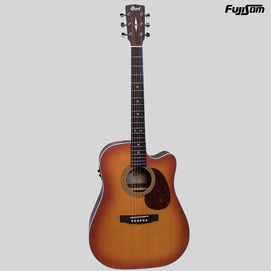 VIOLÃO CORT AÇO FOLK MR-500E VINTAGE BURST SATIN