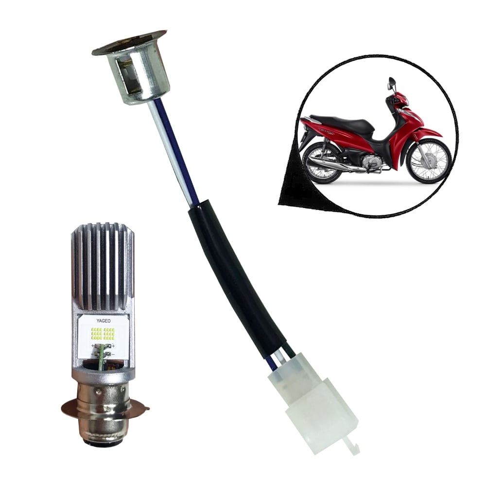 SOQUETE + LED FAROL M5 BIZ 100 1998 Ate 2005