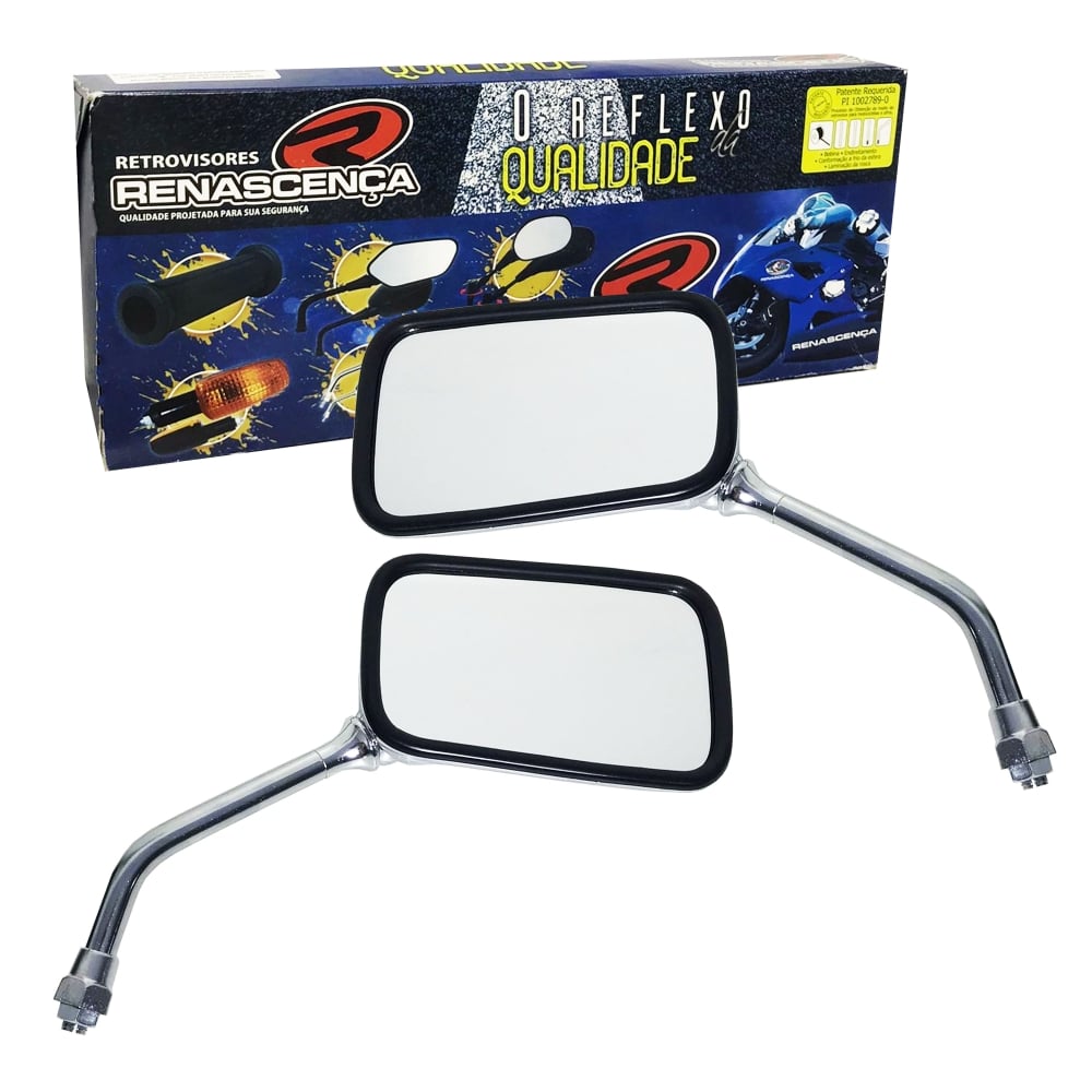 Par Retrovisor Modelo Cbx 200 Strada Cromado Rosca Honda