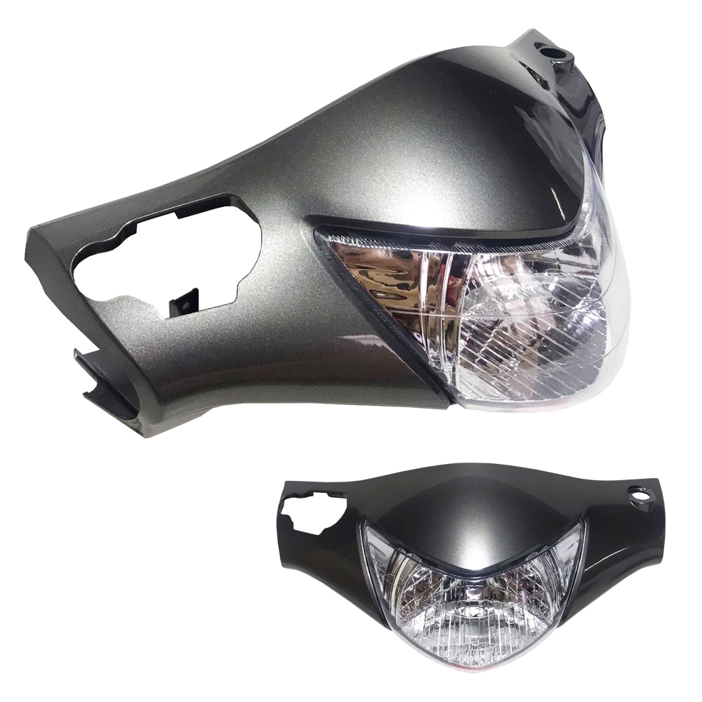 Farol Completo Honda Biz 125+ Freio a Disco 2008 Ate 2009 Cinza Metalico