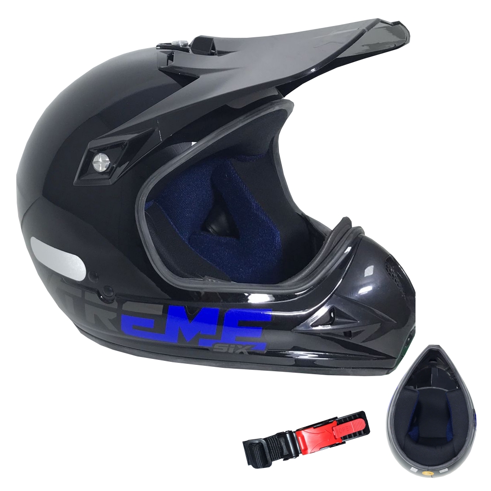 MOTARD SIX EXTREME PRETO/AZUL 58