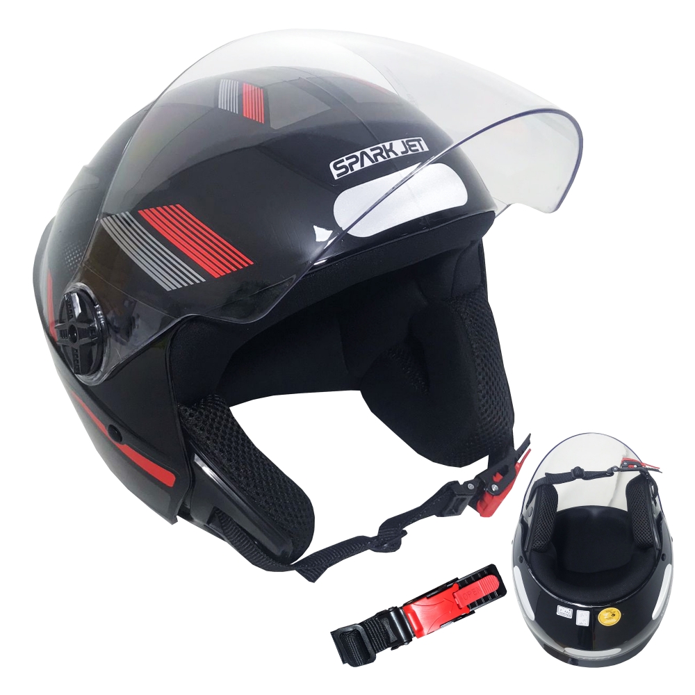 Capacete Spark Jet Sting Preto/Chumbo Nº 58