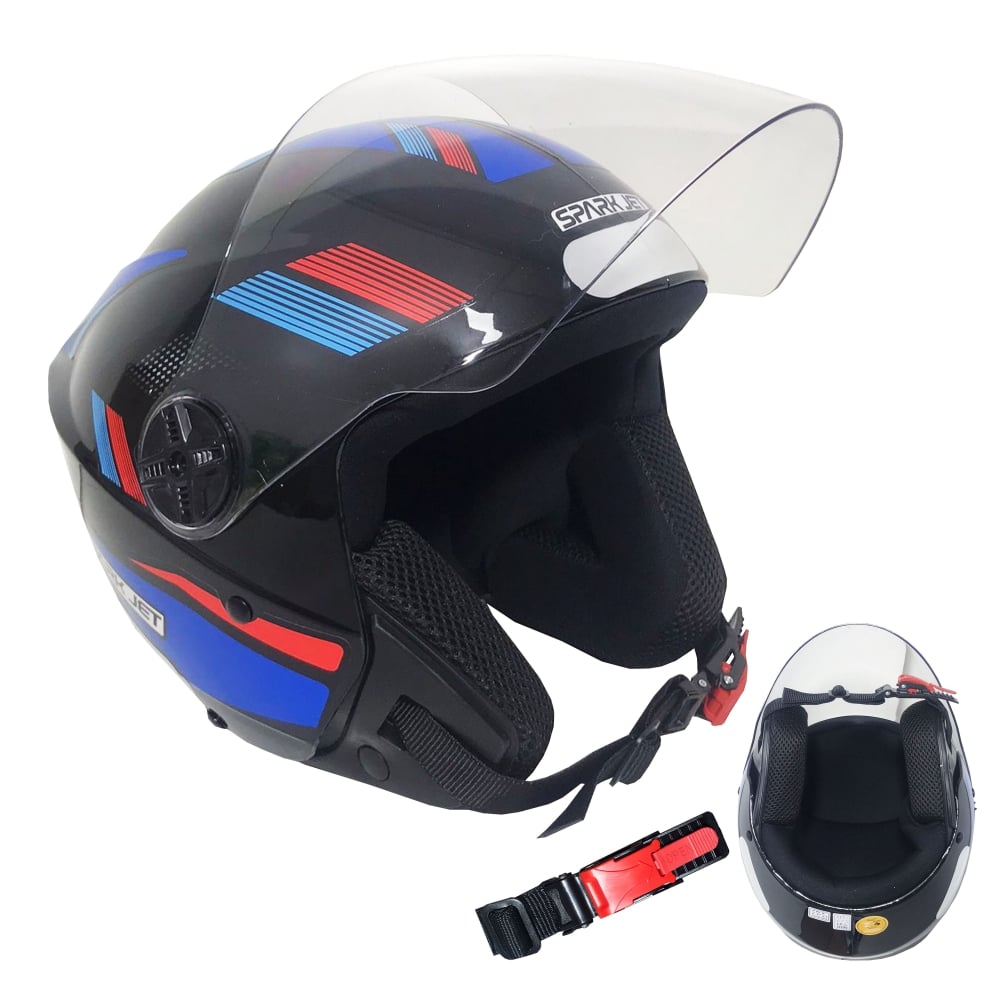 Capacete Spark Jet Sting Preto/Azul Nº 60