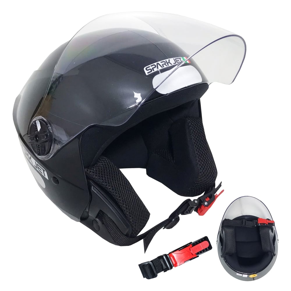 Capacete Spark Jet Solid Preto Brilhante Nº 60