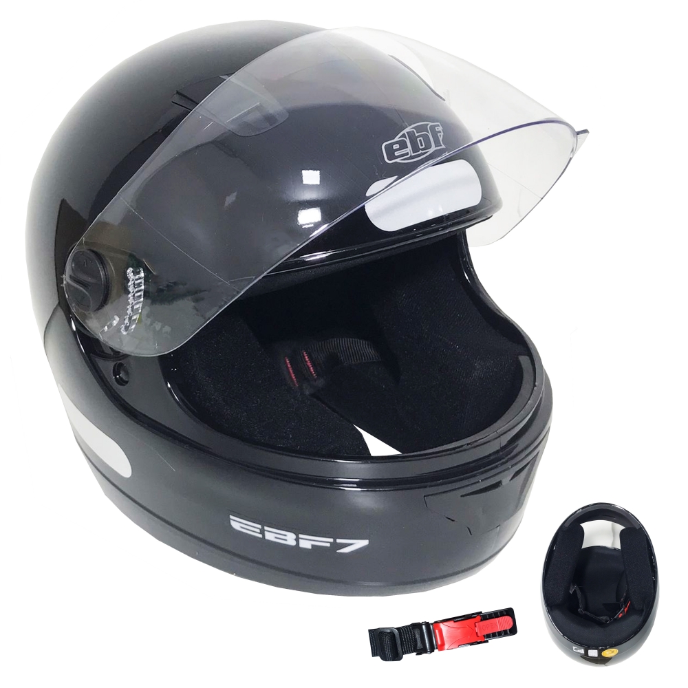 Capacete Ebf 7 Solid Preto Brilhante Nº 58