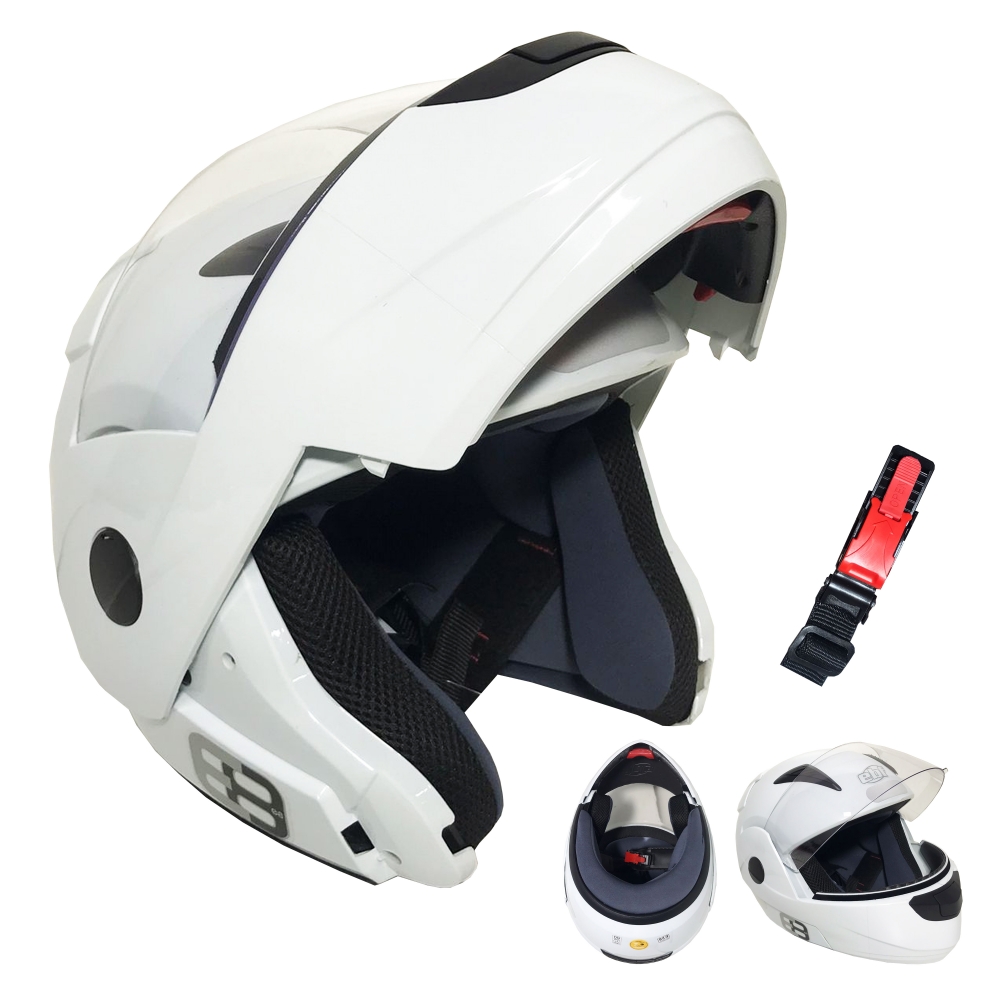 Capacete E08 Solid Branco Nº 58