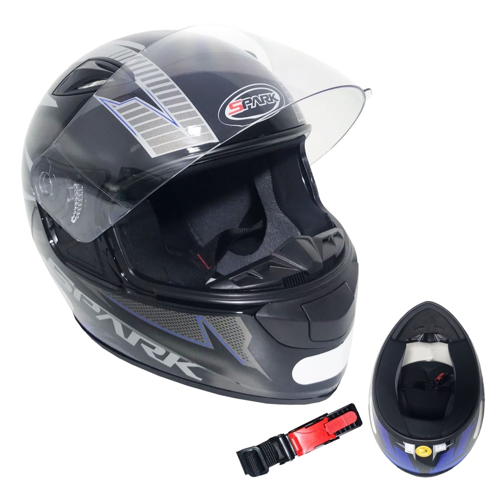 Capacete Spark Spot Preto/Azul Nº 61