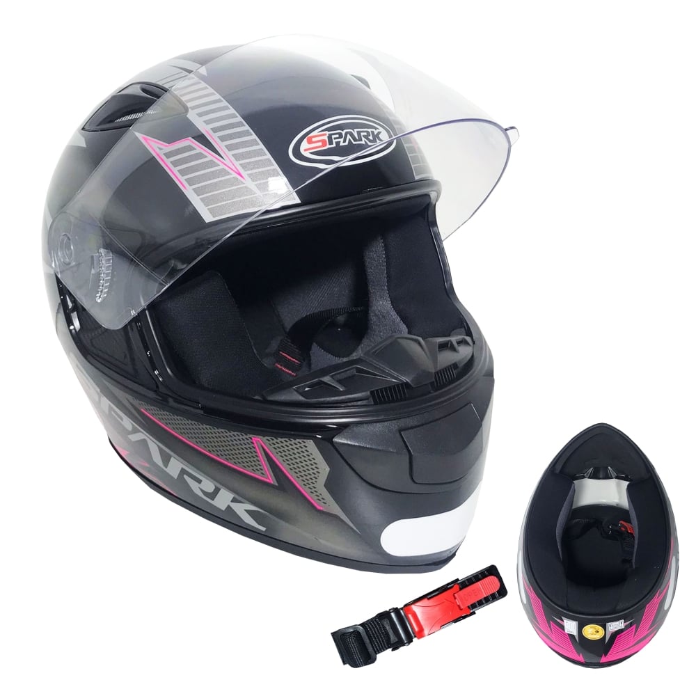 Capacete Spark Spot Preto/Rosa Nº 60