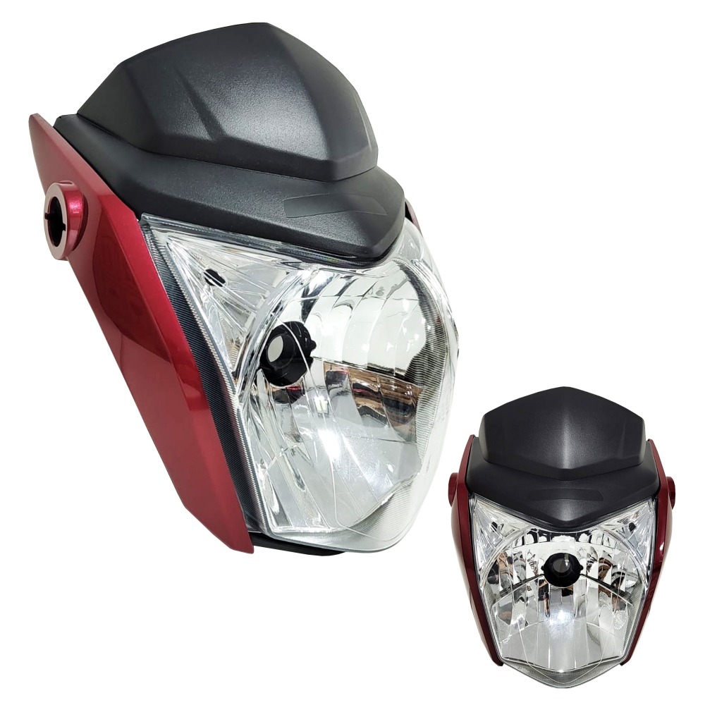 Farol Completo Honda Cg 160 Fan Start Vermelho Metalico