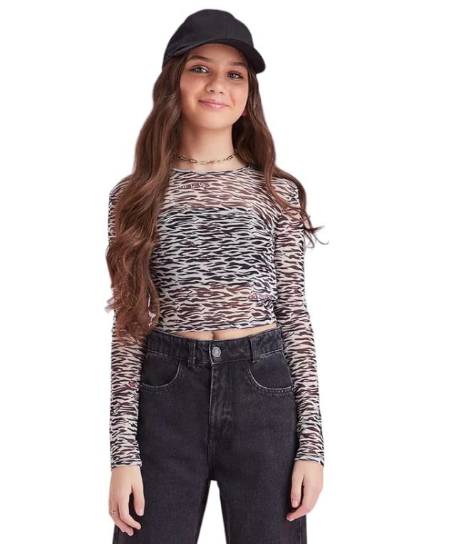 CONJUNTO BLUSA TULE COM TOP