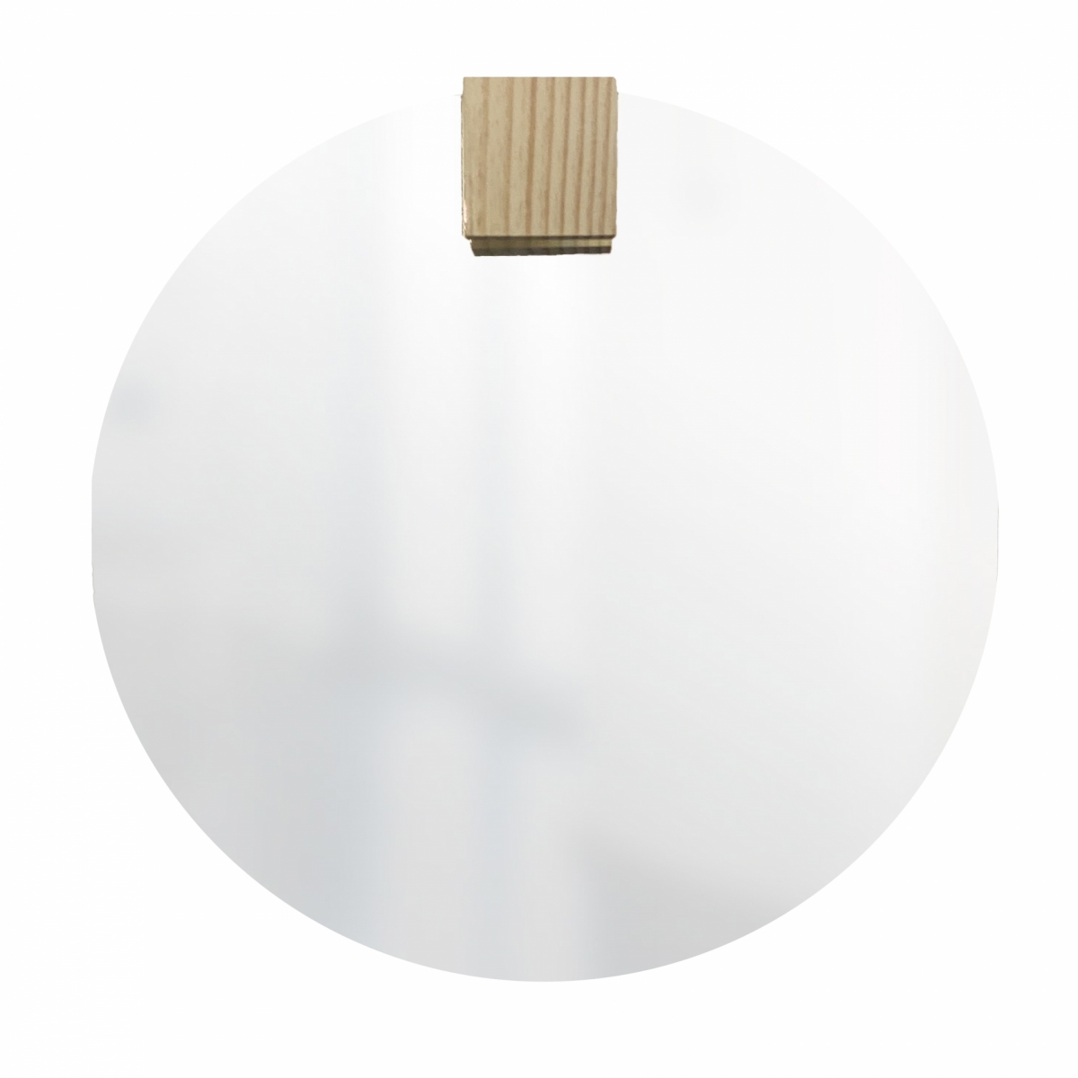 Espelho Decorativo Aplique Quadrado Pinus 40cm Redondo