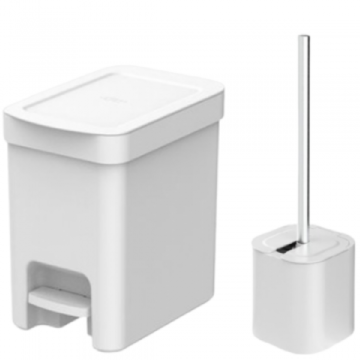 KIT BANHEIRO LIXEIRA PEDAL 6L E ESCOVA VASO SANITARIO BRANCO OU TRIUM DUAL LX4000 SS900