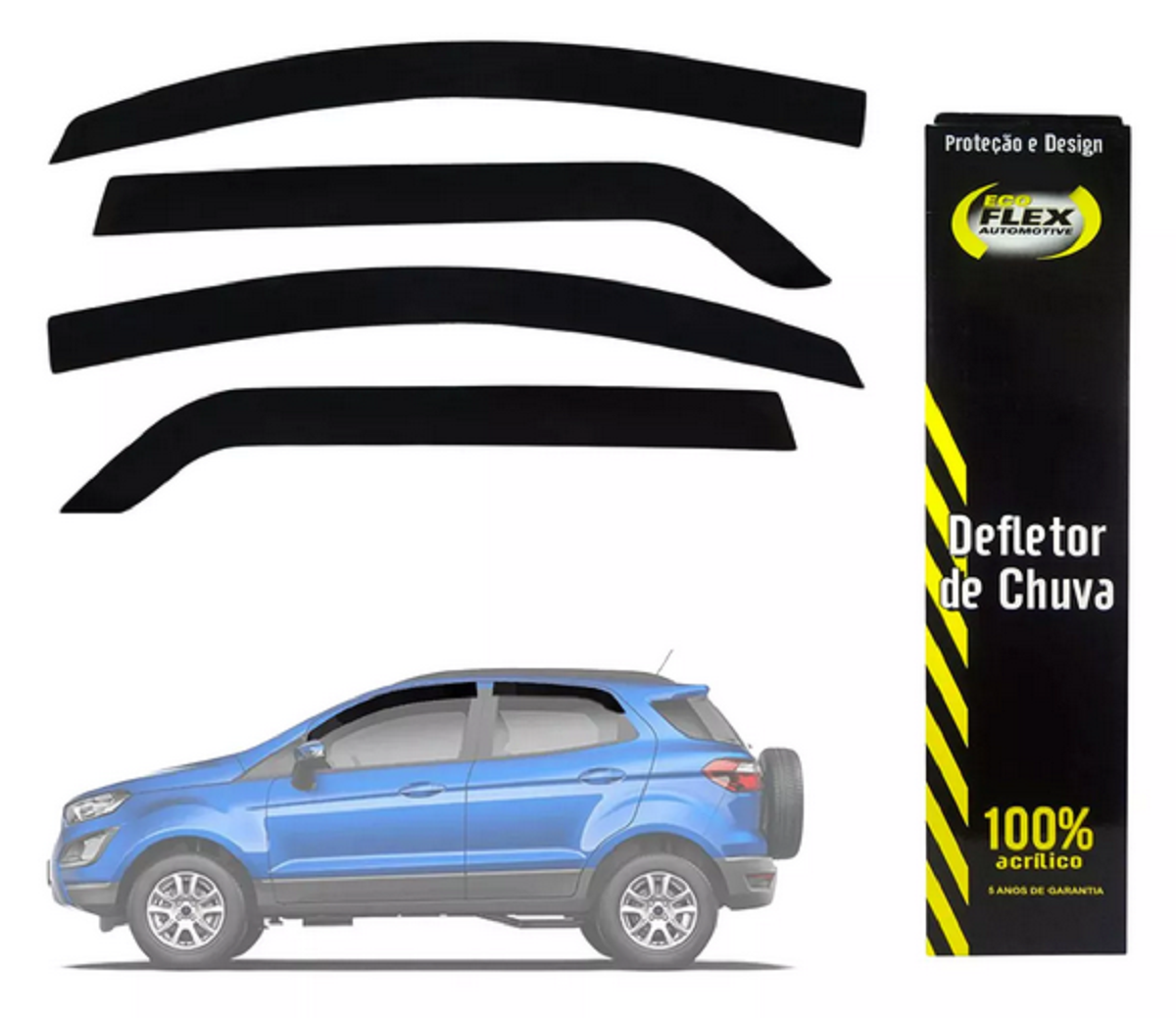 CALHA DEFLETORA CHUVA NOVA ECOSPORT 12 A 17 ACRILICA FUME