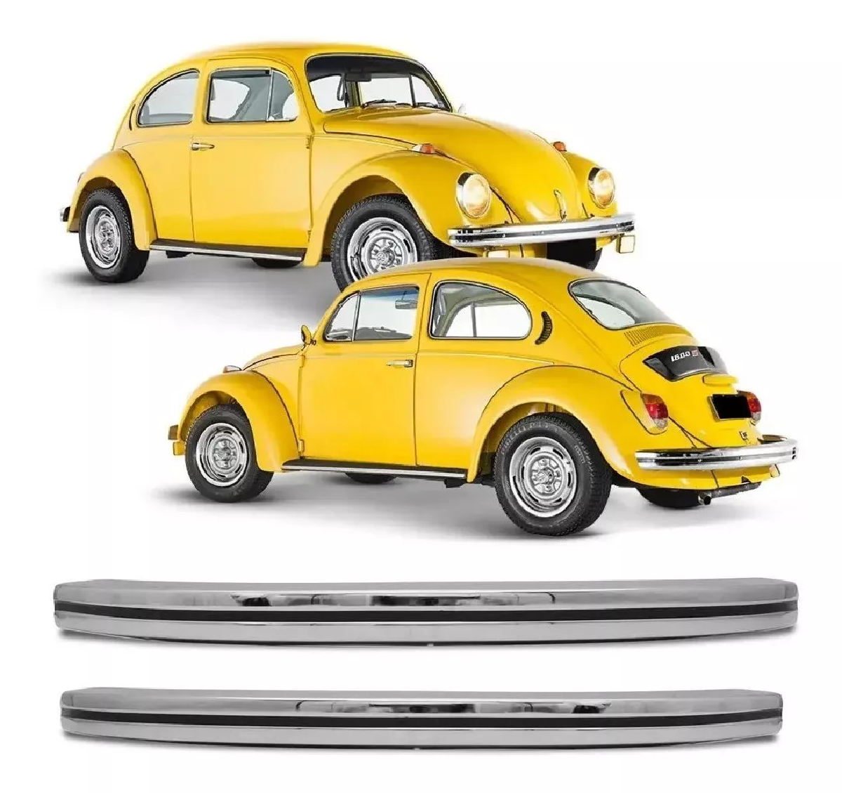 PAR PARACHOQUE CROMADO VW FUSCA DTS 1970 A 1994 DIAN TRAS