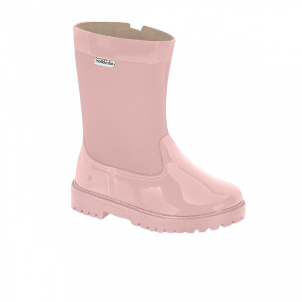 Bota Molekinha Lycra e Verniz Premium Rosa