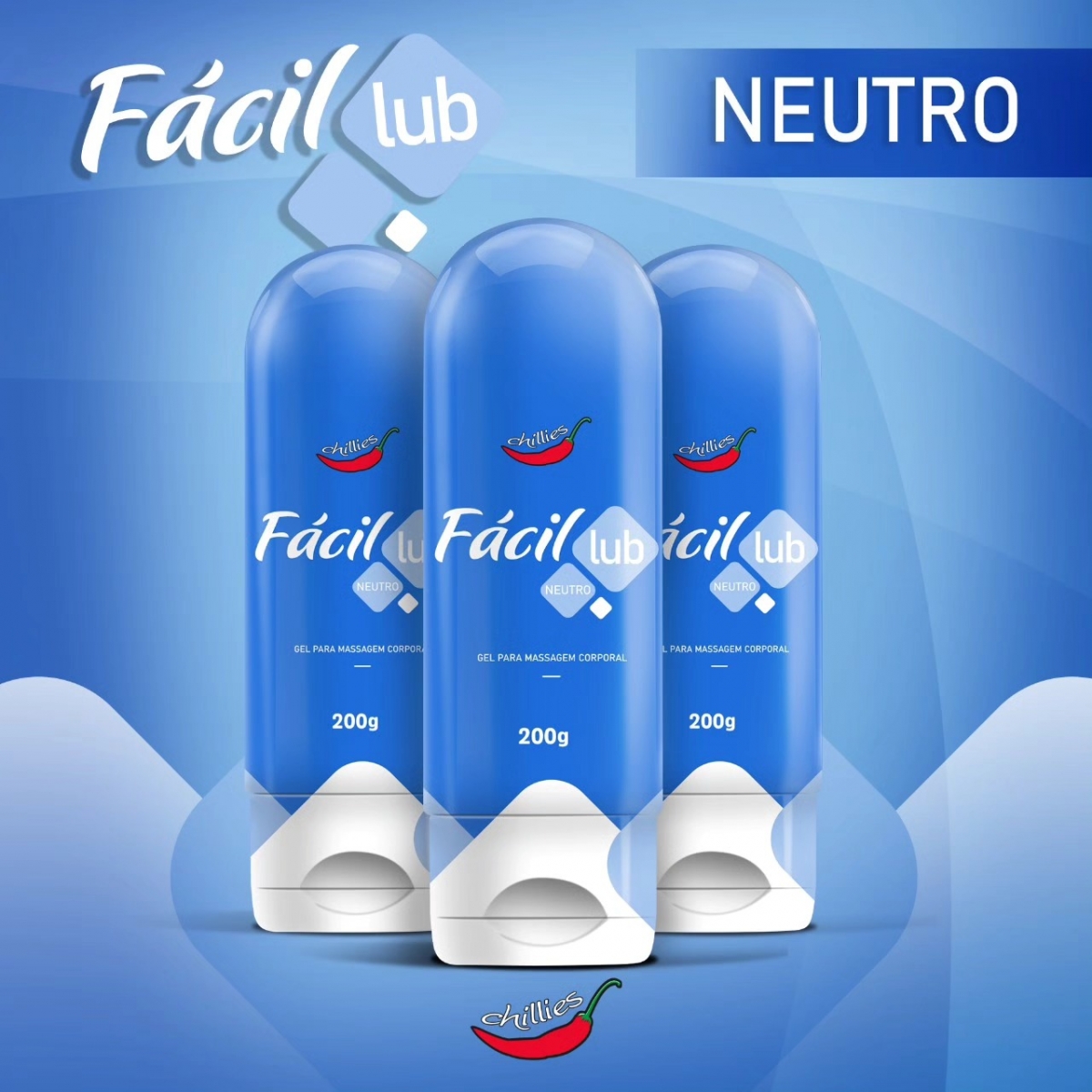 GEL LUBRIFICANTE ÍNTIMO E MASSAGEM 200G NEUTRO CHILLIES