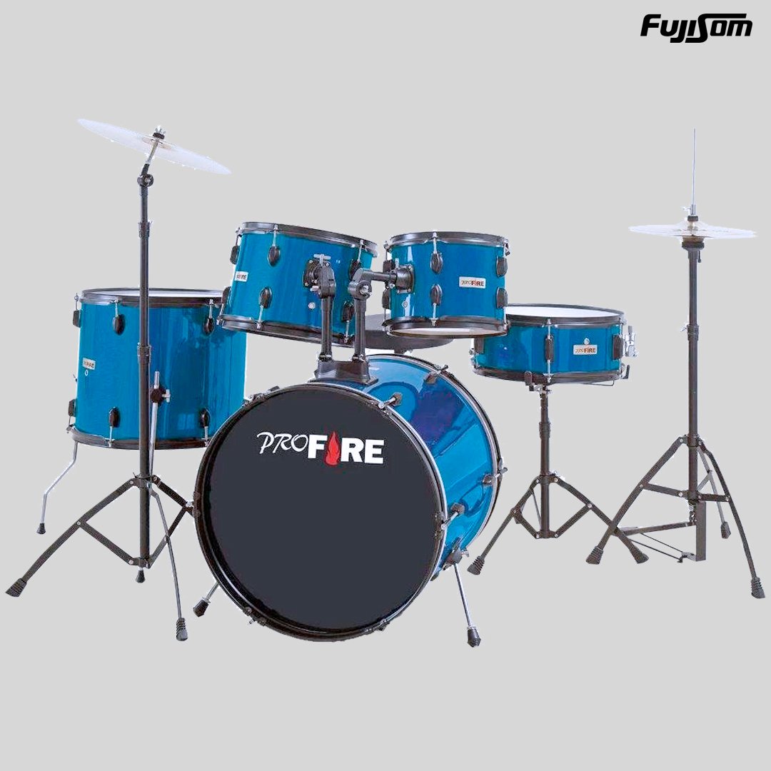 BATERIA PRO FIRE 2 TONS 20" AZUL COM FERRAGENS CROMADA