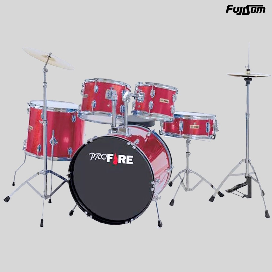 BATERIA PRO FIRE 2 TONS 20" VERMELHA COM FERRAGENS CROMADA