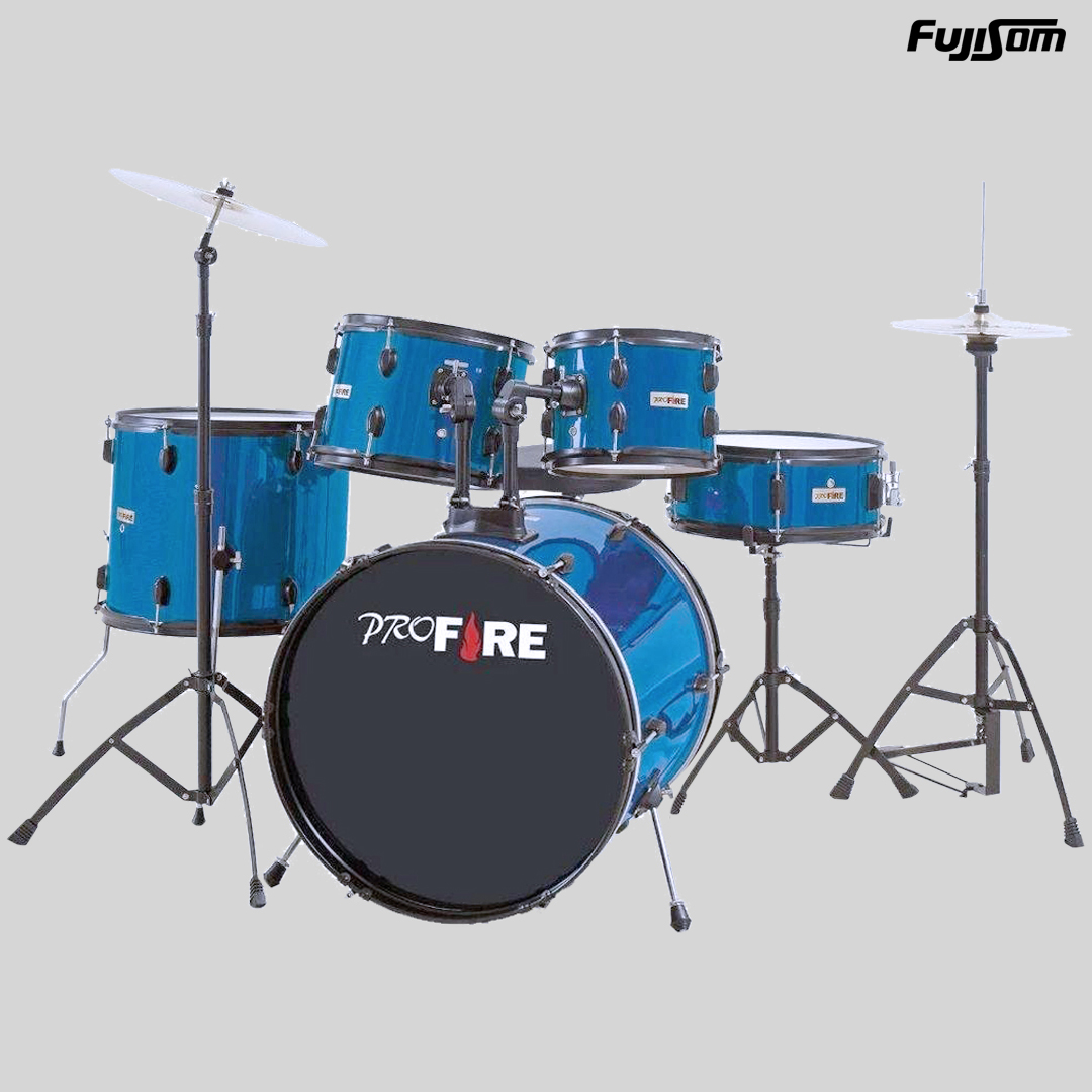 BATERIA PRO FIRE 2 TONS 22 AZUL COM FERRAGENS CROMADA