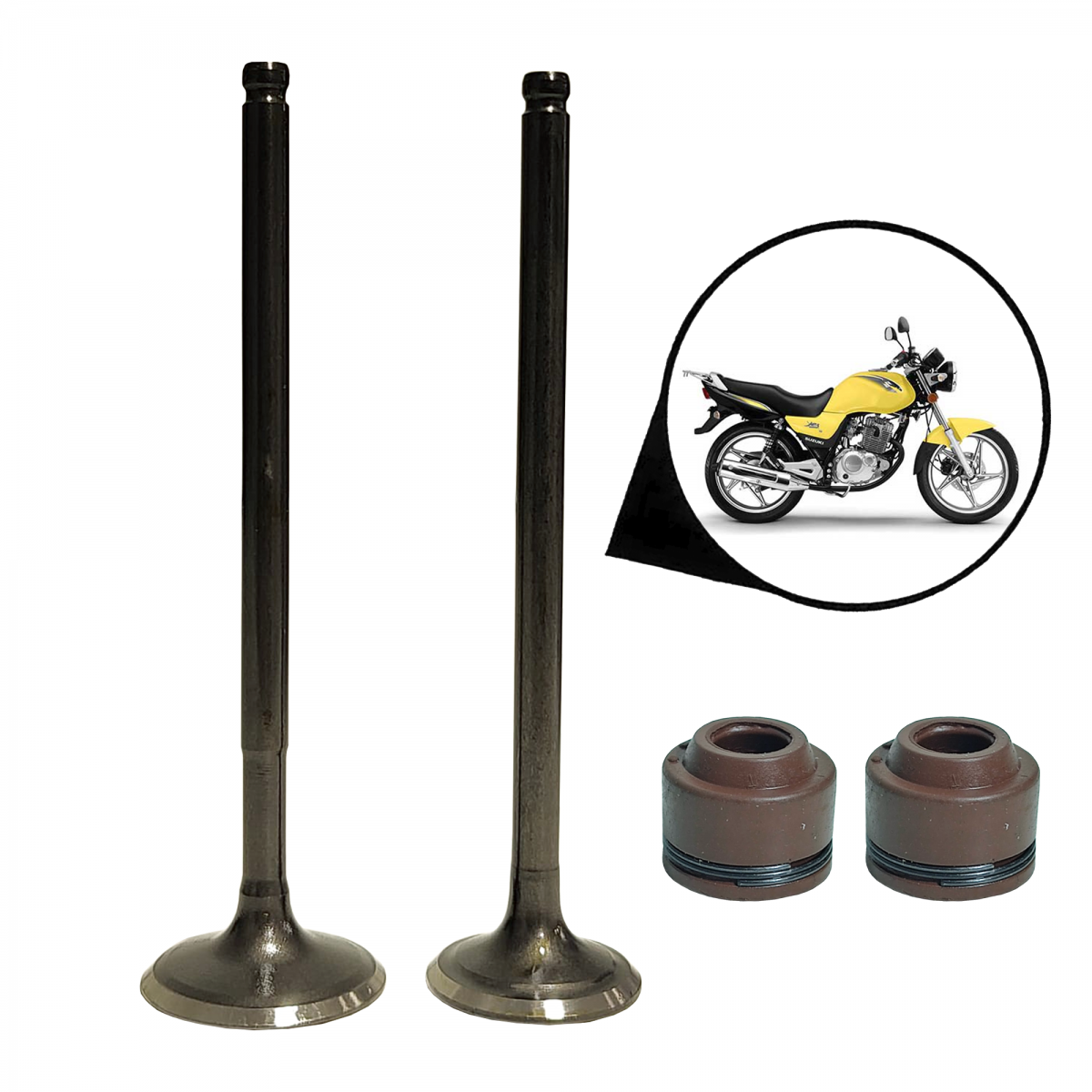 Kit Válvula Admissão Escape Com Retentor Suzuki Yes125 2009