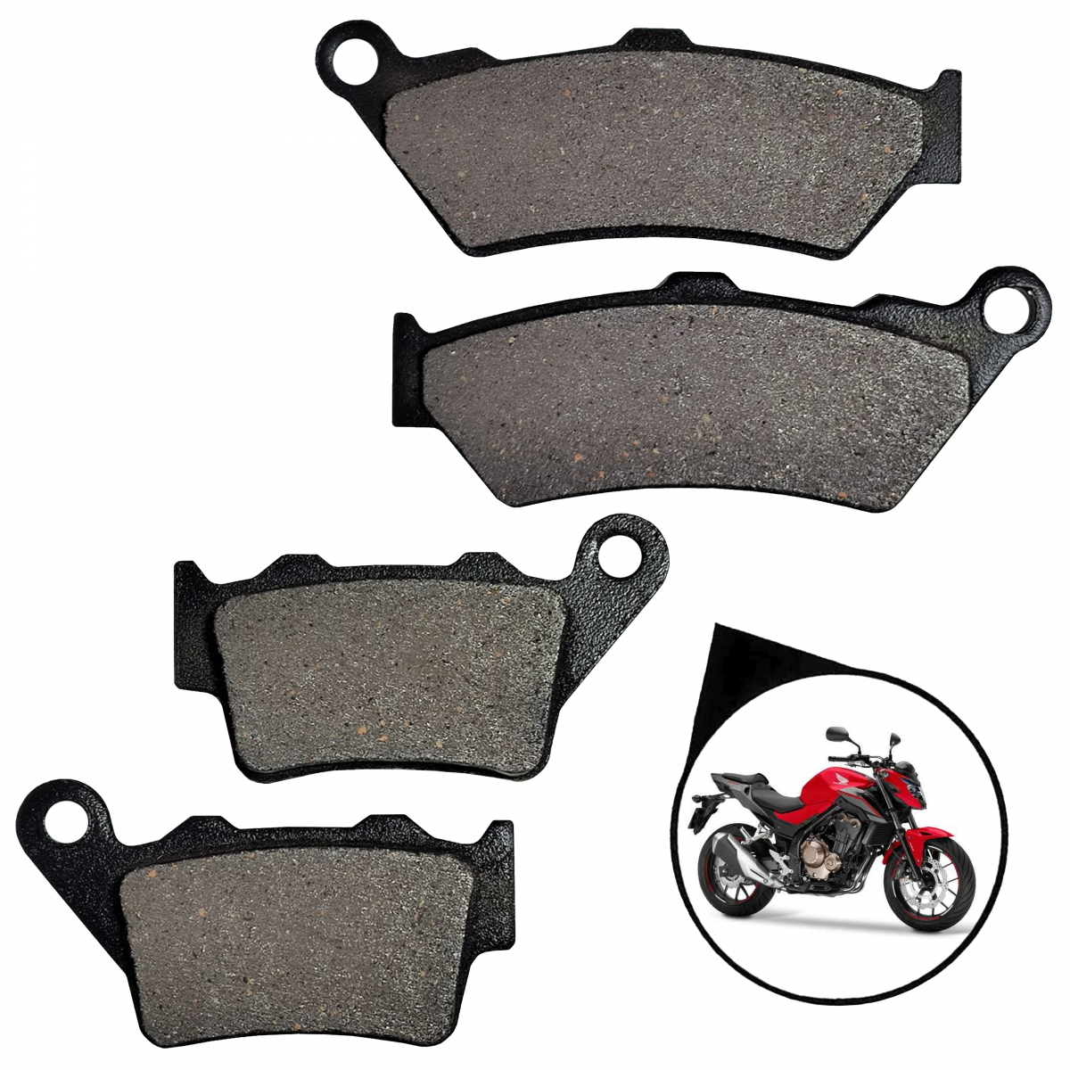 Kit Pastilha Dianteiro e Traseiro Honda Cb 500 1997 Ate 2005 Yamaha Xt 660 2005 Ate 2018