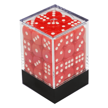 CONJUNTO DE DADOS 36 UN OPACO VERMELHO E BRANCO