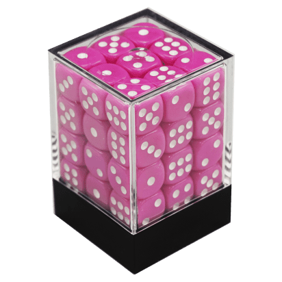 CONJUNTO DE DADOS 36 UN OPACO ROSA E BRANCO