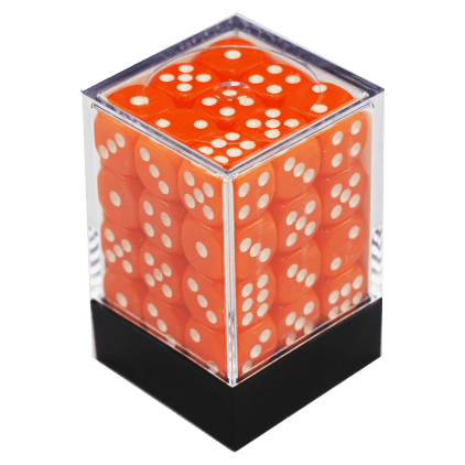 CONJUNTO DE DADOS 36 UN OPACO LARANJA E BRANCO