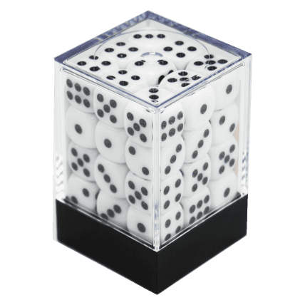 CONJUNTO DE DADOS 36 UN OPACO BRANCO E PRETO